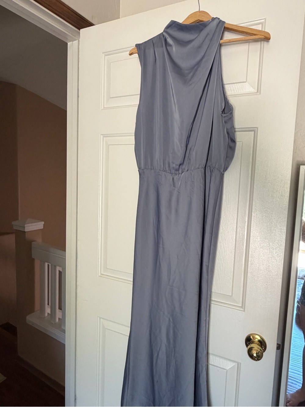 Sleeveless Cowl Neck Maxi Dress in Gray